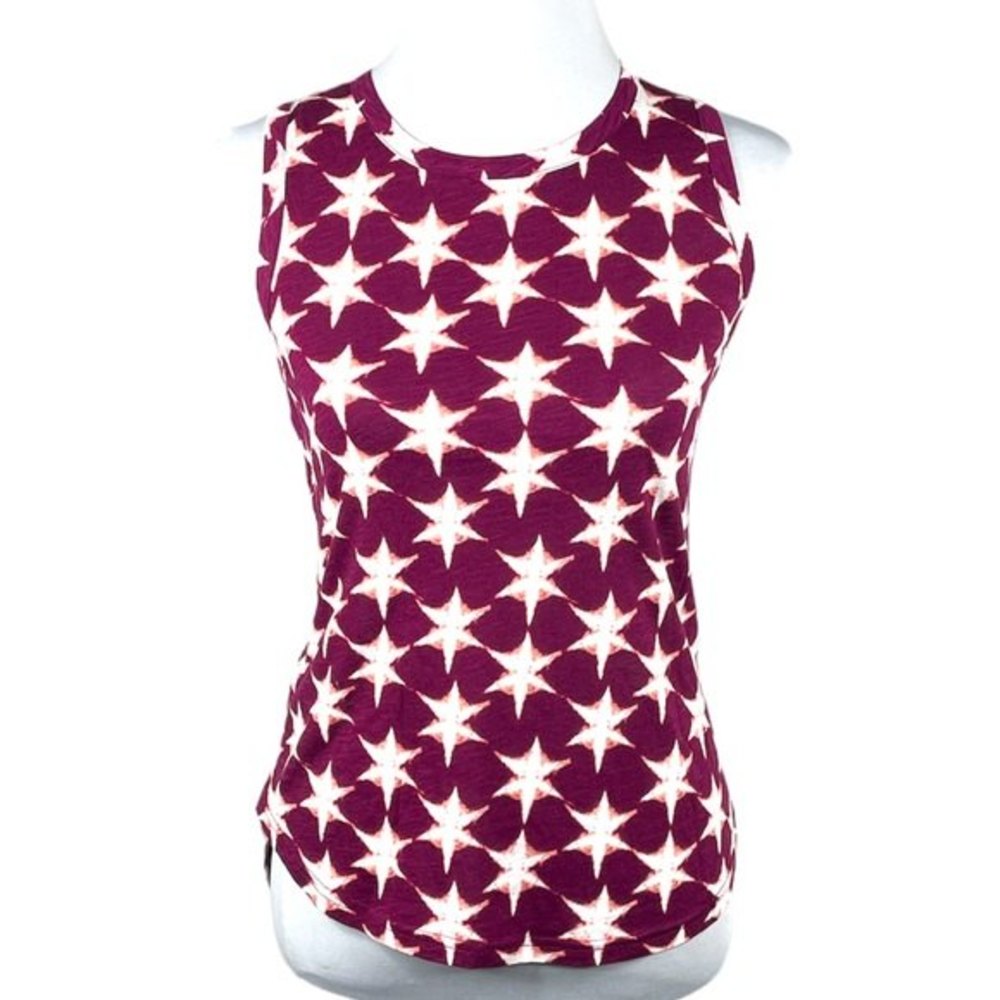 Lucky Brand Stars Tank Top Burgundy Size XSmall